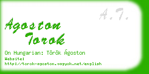 agoston torok business card